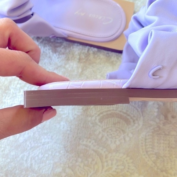 Brand New Circus by Sam Edelman Iggy Ruched Slide Sandals Ruffles Light Purple - Picture 8 of 12